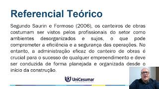 A IMPORTÂNCIA DO ENGENHEIRO CIVIL NA OBRA TCC UNICESUMAR [upl. by Ical]