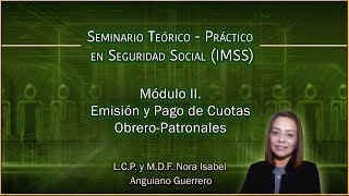 Seminario en Seguridad Social IMSS  M2 Emisión y Pago de Cuotas ObreroPatronales SUA y SIPARE [upl. by Eimmis]