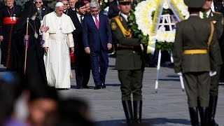 Armenia Papa Francesco alla Fortezza delle Rondini dopo condanna quotgenocidioquot [upl. by Arrais639]