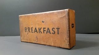 1945 US K Ration Breakfast MRE Review 70 Year Old Pork amp Eggs Meal Ready To Eat Unboxing [upl. by Fowler]