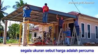 pemasangan porch besi dan atap metal deck  build metal carport [upl. by Introk348]