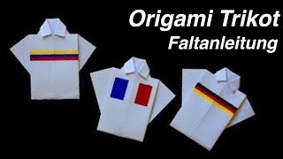 Origami Trikot falten ⚽️ Anleitung Basteln mit Papier  Allerlei Channel [upl. by Osmond]