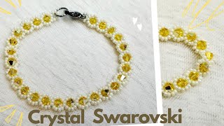 Crystal Swarovski Bracelet Bracelet handmade swarovski Japanese Miyuki sequin bracelet [upl. by Ednil48]