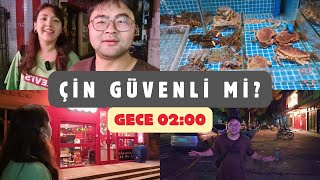 Çin Güvenli Mi Gece 2de SokaklardayızTürkÇin çift vlog [upl. by Yenal]