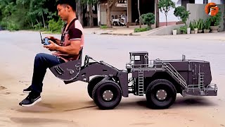 Man Builds RC Wheel Loader Powered by Hydraulic Mechanisms  Start to Finish by rcactionhomemade [upl. by Kcirdnekal568]