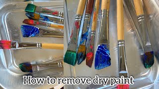 How to clean paint brushes at home  Easy solution for dried paint brushes [upl. by Painter]