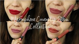 LOOKBOOK  My Sephora Cream Lip Stain Collection ♥ [upl. by Nelyk219]