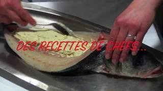 Recette du bar en croûte Restaurant Chez MOSS  Lyon Mercière [upl. by Arbe]