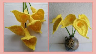 Crochet Calla Lilies Geraffe my new version of making Calla Lily 💕 [upl. by Erikson]