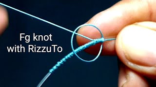 fg knot Rizzuto finish  braided to fluorocarbon leader  fishing knot [upl. by Rebor]