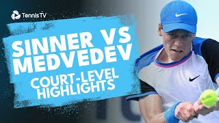 Jannik Sinner vs Daniil Medvedev CourtLevel Highlights  Miami 2024 [upl. by Ursas]