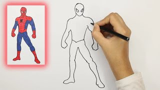 How to Draw SpiderMan Easy Drawing and Coloring Tutorial  Join me [upl. by Tandy]