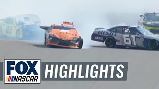 Myatt Snider gets loose triggering major crash at Michigan  NASCAR ON FOX HIGHLIGHTS [upl. by Ettedranreb]