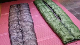 cumulus quilt 350 vs EE revelation 20F  quiltsleeping bag [upl. by Geof618]