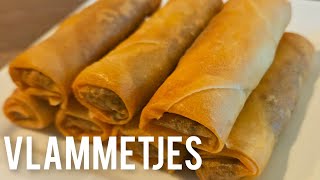 Vlammetjes pittige snack hapje receptSpicy Flame snack spring roll [upl. by Naoma214]