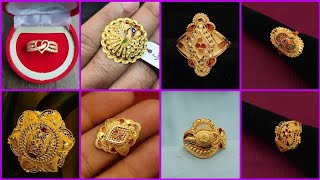 Latest Gold Ring Design For Girl and WomenLight Weight Gold Ring Design [upl. by Suivatram542]