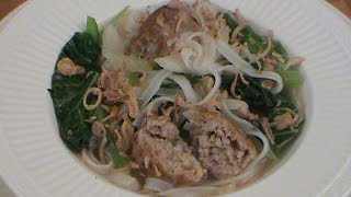 Turkey Lion Head Meatball Noodle Soup Recipe [upl. by Appledorf]