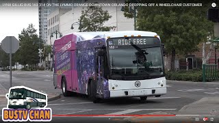 LYNX GILLIG BUS 163 314 ON THE LYMMO ORANGE DOWNTOWN ORLANDO DROPPING OFF A WHEELCHAIR CUSTOMER [upl. by Littman]