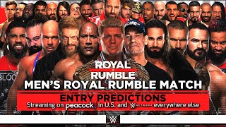 WWE 2024 Mens Royal Rumble Match  30 Man Entry Predictions [upl. by Acirtap]