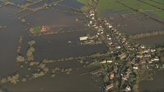 Somerset flooding  from the air [upl. by Ejrog]