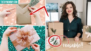 How to Wrap a Gift  10 AMAZING HACKS  The DIY Mommy [upl. by Giavani]