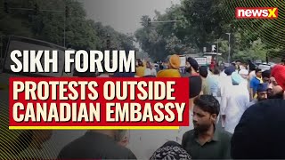 Canada Hindu Temple Attack  Sikh Forum Protests Outside Canadian Embassy  NewsX [upl. by Retsim437]