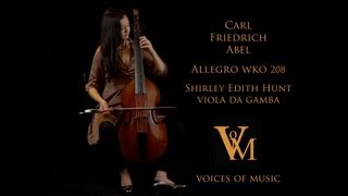 Carl Friedrich Abel Allegro in D Minor WKO 208 Shirley Edith Hunt viola da gamba [upl. by Schenck894]