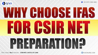 Why IFAS for CSIR NET Preparation 🤔🤔 Ultimate CSIR NET Preparation for Success  IFAS [upl. by Clive945]