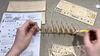 Building A Fishing Boat 140 Scale Scale Boat Wooden Model Kit [upl. by Meli]