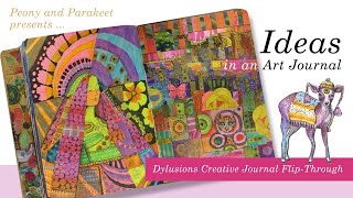 75 Ideas in an Art Journal  Dylusions Creative Journal FlipThrough [upl. by Glover]