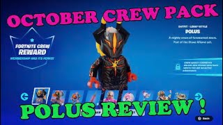 Polus October Crew Pack Skin Review   Lego Fortnite amp Zero Build [upl. by Juno636]