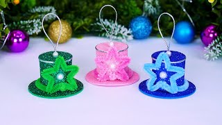 Cómo hacer adornos para sombreros🎄Adornos para sombreros navideños⭐ Manualidades navideñas [upl. by Kappenne]