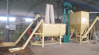 Animal feed processing line include conveying crushing mixing filling [upl. by Soelch]