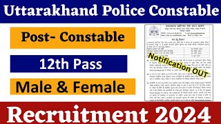 Constable Recruitment 2024 Notification  Police Constable New Vacancy 2024  Bharti Nov Jobs 2024 [upl. by Ahsim]