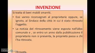 MODI DI ACQUISTO DELLA PROPRIETA A TITOLO ORIGINARIO [upl. by Aed381]