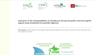 ALNAJJAR Perla Evaluation of the biodegradability of chlordecone during mesophilic and [upl. by Yclehc59]