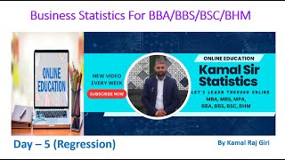 ll BBA ll BBS ll Statistics ll Day 5 ll Regression llBBA BBS BSC BHM Statistics Videos [upl. by Nnek606]