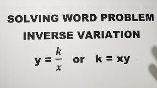 Solving Problems Involving Inverse Variation  Grade 9 Math Second Quarter [upl. by Akeber]