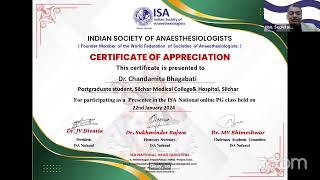 ISA Online PG Class on Preoperative Anaesthetic Check Up [upl. by Jecoa953]