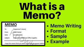 Memo  What is Memo Writing in English  What is Memorandum  Format  Sample  Example [upl. by Ecineg]