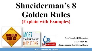 HCI 52 Shneiderman’s 8 Golden Rules with Examples [upl. by Ailemrac]