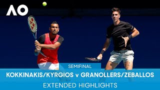 KokkinakisKyrgios v GranollersZeballos Extended Highlights SF  Australian Open 2022 [upl. by Adiol]