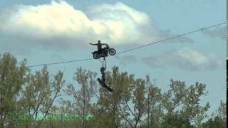 Nik Wallenda performs stunt over Darien Lake to kick off season [upl. by Yantruoc]