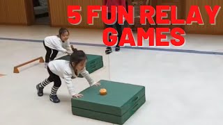 FUN Relay Races for Kids 5 interesting relay games for kindergarten [upl. by Notlih]