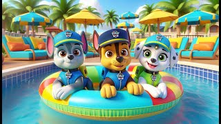 Paw Patrol Ultimate Rescue  CHASE is Practicing Swimming In The Pool  Funny Story  Rainbow 3 [upl. by Ayanet106]