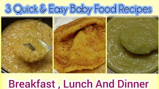 3 Tasty Food Recipes For 1  5 Years Baby  Breakfast Lunch And Dinner Recipe  Food For Baby [upl. by Syman]