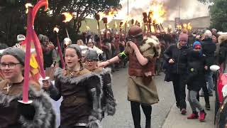 Tall Ships Scalloway Fire Festival Evening Procession [upl. by Thorndike]