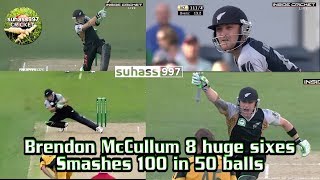 8 towering sixes  McCullum 11656 ballsvs AUSTRALIAFastest t20 International Century ever [upl. by Noryk209]