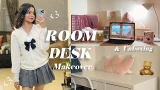 Unboxing amp room desk makeover unboxing supplies amp stationeries🧸💌 [upl. by Ym]