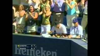 US Open 2005 Agassi  Ginepri SF Highlights [upl. by Orlantha521]